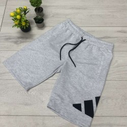 Ανδρική Βερμούδα Adidas Ανοιχτό Γκρι με Μαύρο Μοντέρνο Logo