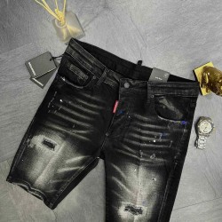 Ανδρικό Μαύρο Τζιν Σορτς Destroyed Look 