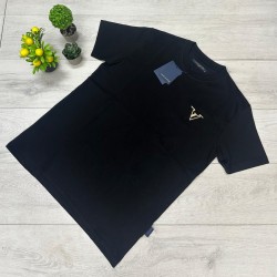 Louis Vuitton Μαύρο T-Shirt με Χρυσό Λογότυπο V