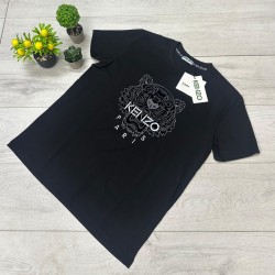 Μαύρο T-shirt Kenzo Paris με Κέντημα Τίγρη