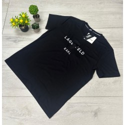 Karl Lagerfeld Μαύρο T-Shirt με Εμβληματικό Print