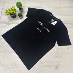 Karl Lagerfeld Μαύρο T-Shirt με Εμβληματικό Print
