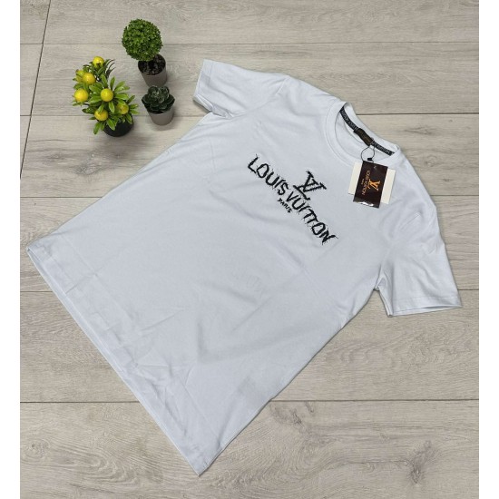 T-shirt Louis Vuitton Paris Λευκό με Κεντημένο Λογότυπο T-shirt Louis Vuitton Paris Λευκό με Κεντημένο Λογότυπο
