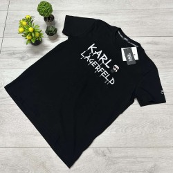 Μαύρο T-shirt Karl Lagerfeld με Λογότυπο και Σκίτσο
