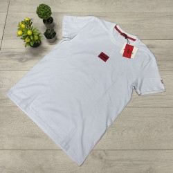 Ανδρικό T-Shirt HUGO Λευκό με Κόκκινο Logo