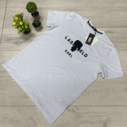 Karl Lagerfeld Λευκό T-Shirt με Εμβληματικό Print