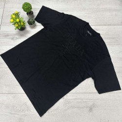 Prada Μαύρο T-Shirt με Ανάγλυφο Λογότυπο