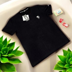 Ανδρικό T-Shirt Karl Lagerfeld – Μαύρο με Κεντημένο Logo Φιγούρα