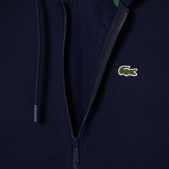 Lacoste Ανδρική Ζακέτα Φούτερ με Κουκούλα Γκρι Lacoste Ανδρική Ζακέτα Φούτερ με Κουκούλα Γκρι
